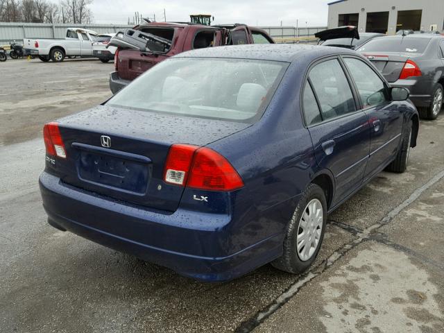 2HGES156X5H606882 - 2005 HONDA CIVIC LX BLUE photo 4