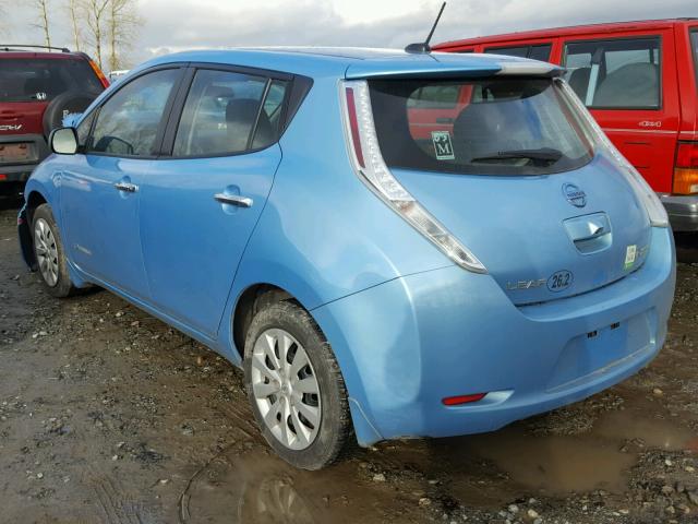 1N4AZ0CP1FC332531 - 2015 NISSAN LEAF S BLUE photo 3