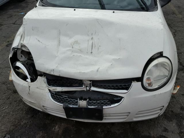 1B3ES56C05D124365 - 2005 DODGE NEON SXT WHITE photo 7