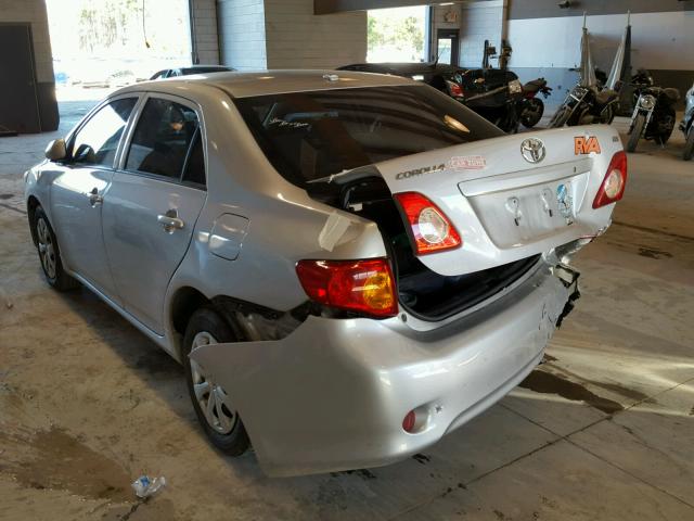 2T1BU40E69C029988 - 2009 TOYOTA COROLLA BA SILVER photo 3