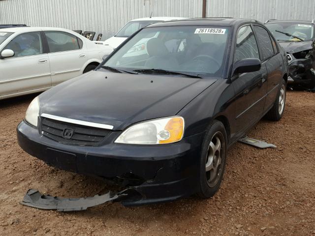 1HGES25761L003441 - 2001 HONDA CIVIC EX BLACK photo 2