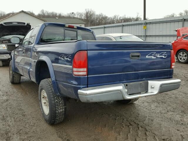 1B7GG22N5YS637691 - 2000 DODGE DAKOTA BLUE photo 3