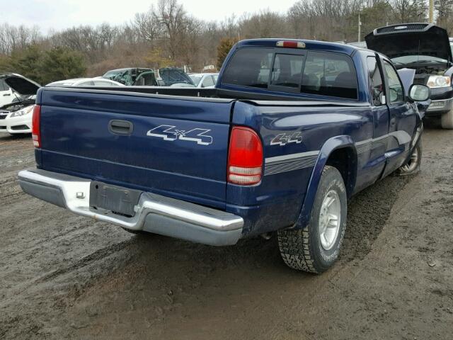 1B7GG22N5YS637691 - 2000 DODGE DAKOTA BLUE photo 4