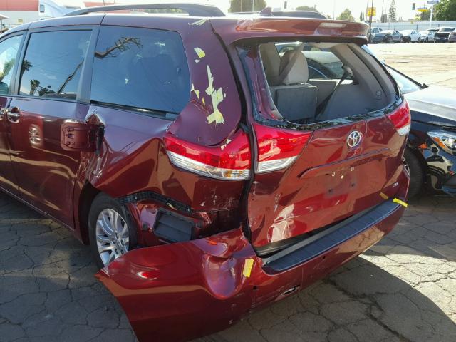 5TDYK3DC3CS205882 - 2012 TOYOTA SIENNA XLE BURGUNDY photo 9