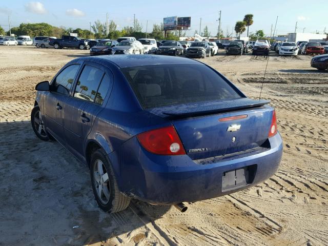 1G1AL52F357575517 - 2005 CHEVROLET COBALT LS BLUE photo 3