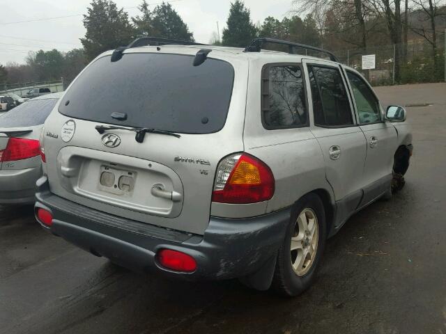 KM8SC13D62U309516 - 2002 HYUNDAI SANTA FE G SILVER photo 4