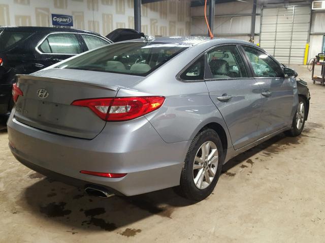 5NPE24AF4FH009239 - 2015 HYUNDAI SONATA SE SILVER photo 4