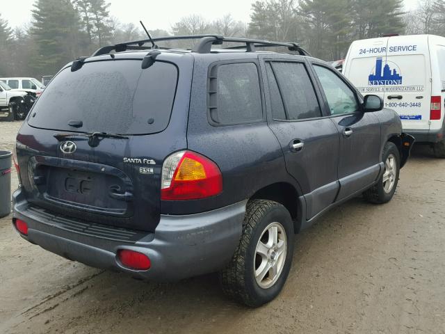 KM8SC13E54U831517 - 2004 HYUNDAI SANTA FE G BLUE photo 4