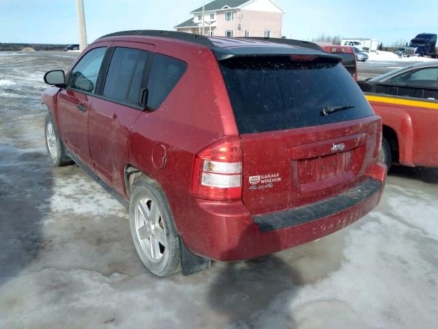 1J8FF47W57D265177 - 2007 JEEP COMPASS RED photo 3