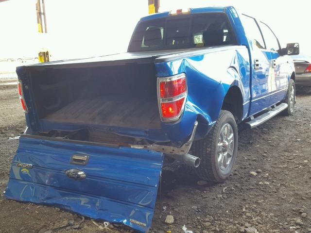 1FTFW1CF4EFC86390 - 2014 FORD F150 SUPER BLUE photo 4