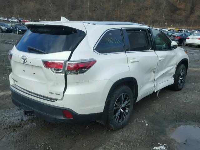 5TDJKRFH0GS340143 - 2016 TOYOTA HIGHLANDER WHITE photo 4