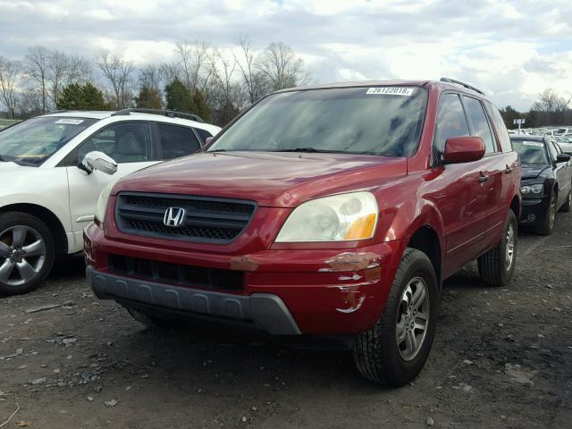 5FNYF18605B015137 - 2005 HONDA PILOT EXL RED photo 2