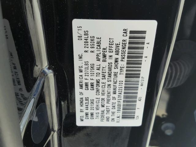 19UUB1F57FA025700 - 2015 ACURA TLX TECH 黑色 照片 10
