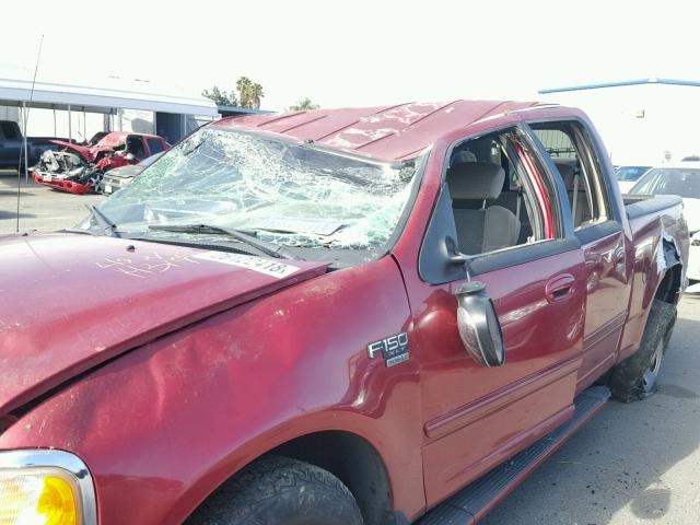 1FTRW07W41KA40894 - 2001 FORD F150 SUPER RED photo 9