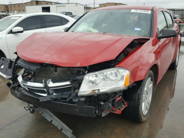 1C3CDZAB2DN582671 - 2013 DODGE AVENGER SE RED photo 2