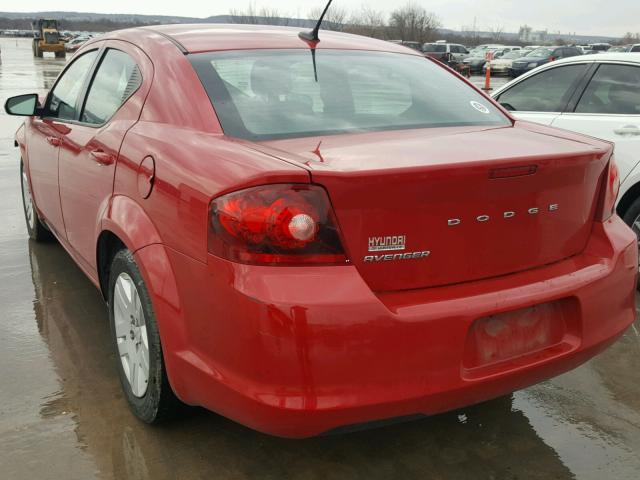 1C3CDZAB2DN582671 - 2013 DODGE AVENGER SE RED photo 3