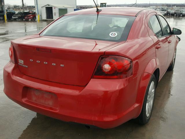 1C3CDZAB2DN582671 - 2013 DODGE AVENGER SE RED photo 4