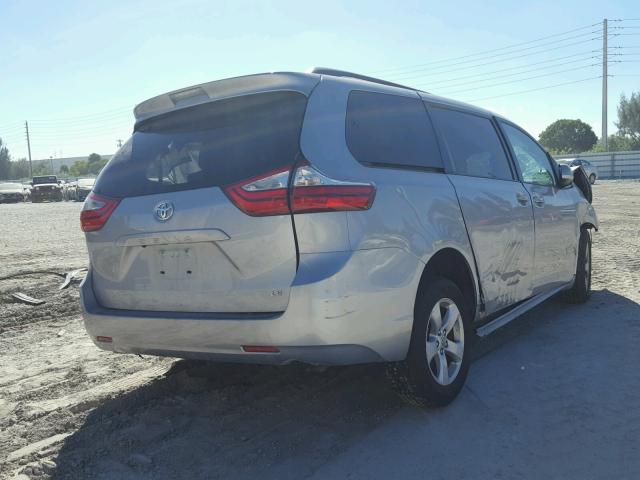 5TDKZ3DC5HS803724 - 2017 TOYOTA SIENNA LE SILVER photo 4