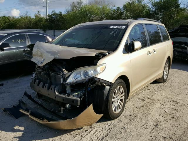 5TDYK3DC7BS107498 - 2011 TOYOTA SIENNA XLE BEIGE photo 2