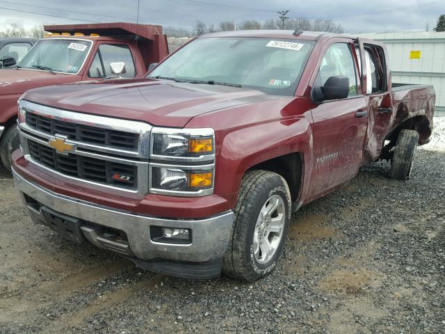 1GCVKREC5EZ414871 - 2014 CHEVROLET SILVERADO RED photo 2