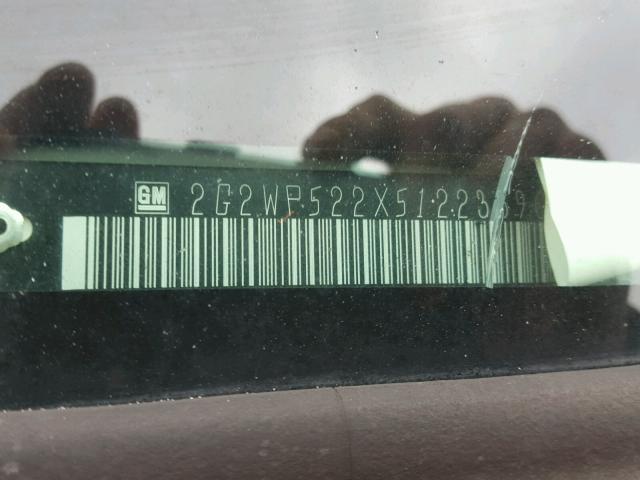 2G2WP522X51223390 - 2005 PONTIAC GRAND PRIX WHITE photo 10