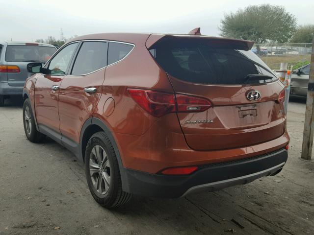 5XYZT3LB2GG358377 - 2016 HYUNDAI SANTA FE S ORANGE photo 3