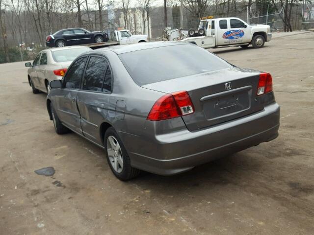 2HGES26764H616532 - 2004 HONDA CIVIC EX ნაცრისფერი ფოტო 3