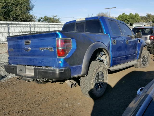 1FTFW1R66CFC59583 - 2012 FORD F150 SVT R BLUE photo 4