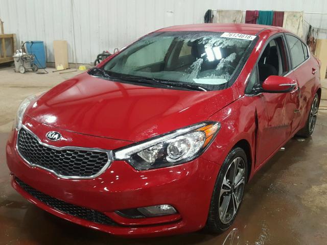 KNAFX4A81E5084645 - 2014 KIA FORTE EX RED photo 2