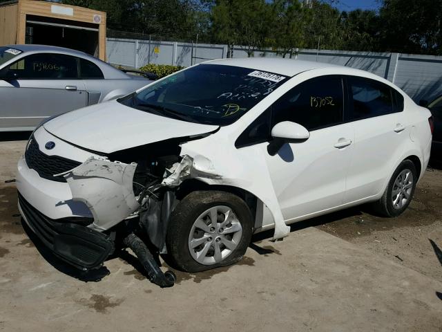 KNADM4A32D6292787 - 2013 KIA RIO LX WHITE photo 2