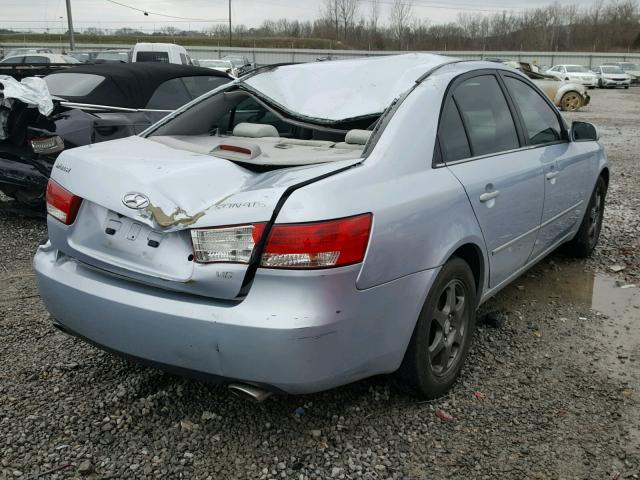 5NPEU46F46H093386 - 2006 HYUNDAI SONATA GLS BLUE photo 4