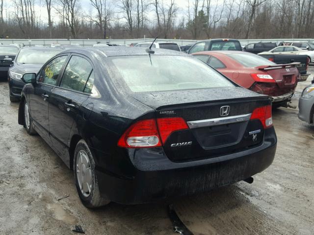 JHMFA36249S011553 - 2009 HONDA CIVIC HYBR BLACK photo 3