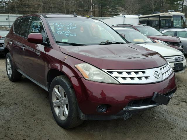 JN8AZ08W26W523243 - 2006 NISSAN MURANO SL BURGUNDY photo 1