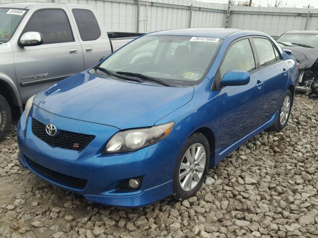 1NXBU4EE5AZ280934 - 2010 TOYOTA COROLLA BA BLUE photo 2