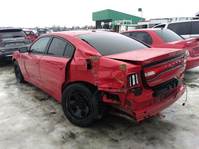 2C3CDXHG3DH541626 - 2013 DODGE CHARGER SX RED photo 3