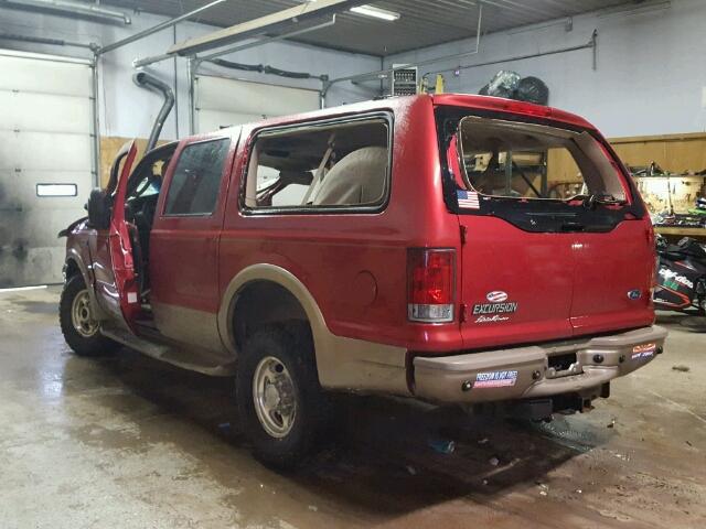 1FMSU45P73EB95379 - 2003 FORD EXCURSION MAROON photo 3