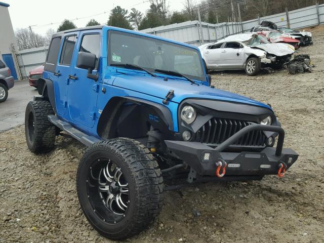 1C4BJWEGXFL739253 - 2015 JEEP WRANGLER U BLUE photo 1