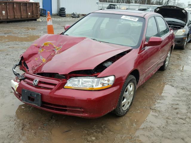 1HGCG55632A025718 - 2002 HONDA ACCORD EX MAROON photo 2