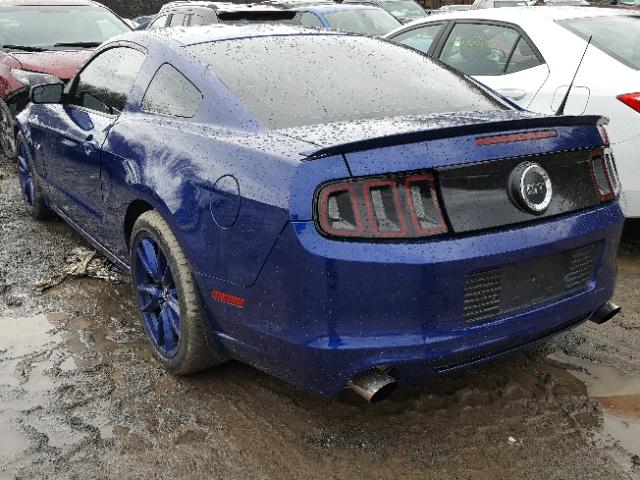 1ZVBP8CF9E5246281 - 2014 FORD MUSTANG GT BLUE photo 3