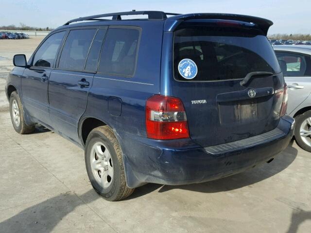 JTEGD21A870164897 - 2007 TOYOTA HIGHLANDER BLUE photo 3