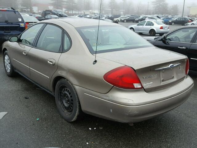 1FAFP52U82G179407 - 2002 FORD TAURUS LX TAN photo 3