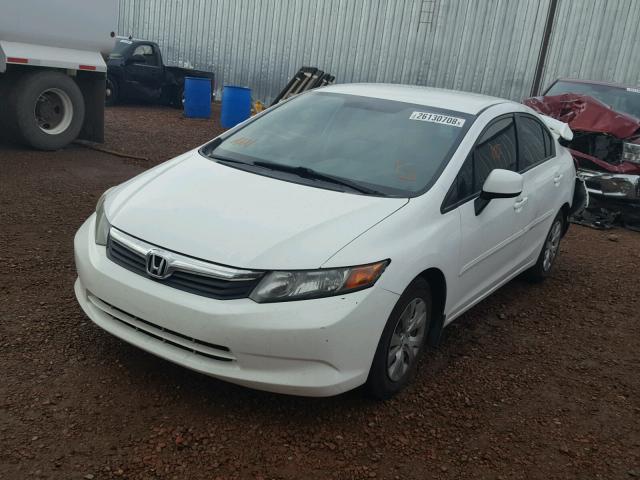 19XFB2F53CE336417 - 2012 HONDA CIVIC LX WHITE photo 2