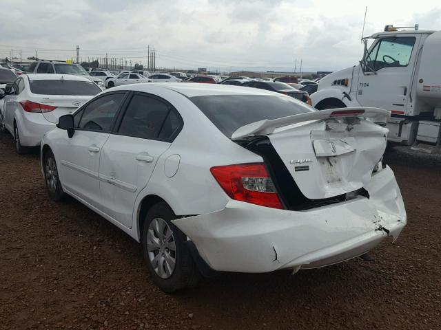 19XFB2F53CE336417 - 2012 HONDA CIVIC LX WHITE photo 3