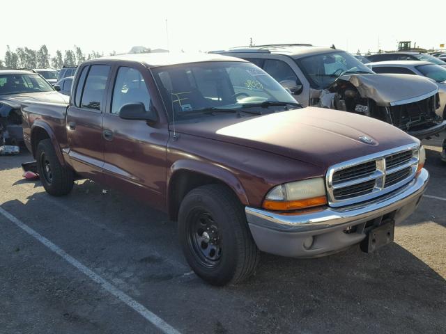 1B7HL48N12S545729 - 2002 DODGE DAKOTA QUA BURGUNDY photo 1