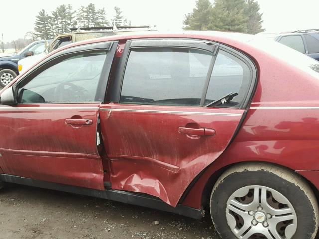 1G1ZS51F86F101755 - 2006 CHEVROLET MALIBU LS MAROON photo 9