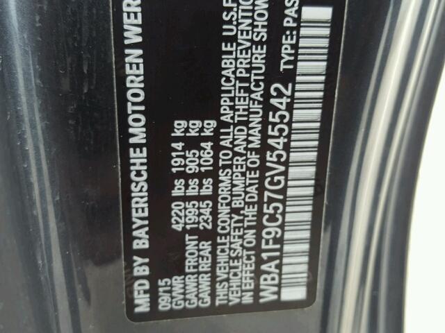 WBA1F9C57GV545542 - 2016 BMW 228 I GRAY photo 10