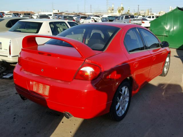 1B3ES66S43D202222 - 2003 DODGE NEON SRT-4 RED photo 4