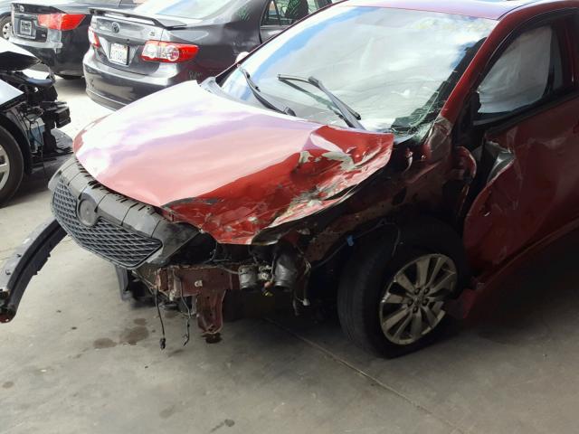 1NXBU40E09Z112797 - 2009 TOYOTA COROLLA BA RED photo 10