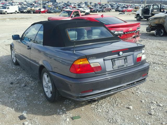 WBABS33422PG88628 - 2002 BMW 325 CI GRAY photo 3