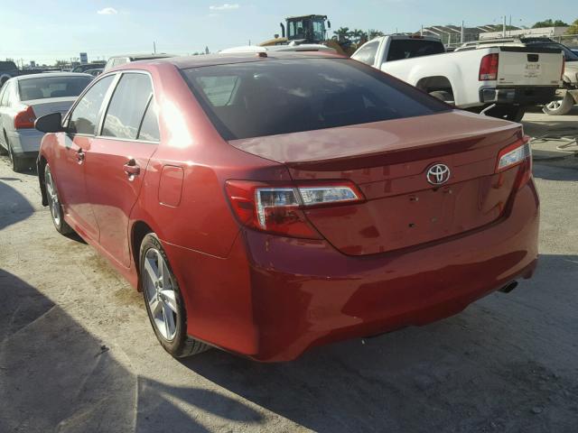 4T1BF1FK9EU767637 - 2014 TOYOTA CAMRY L RED photo 3